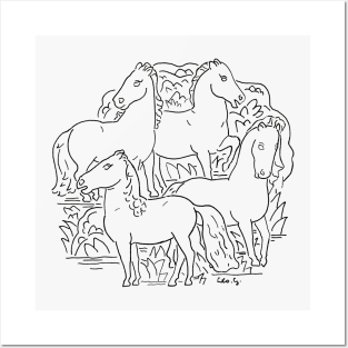 Four Horses by Leo Gestel Posters and Art